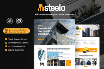 Steelo – Construction & Building Elementor Template Kit