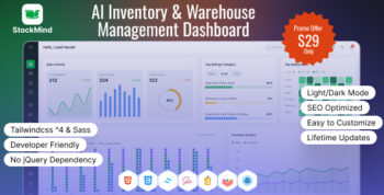 StockMind | AI Inventory & Warehouse Management Dashboard HTML Template