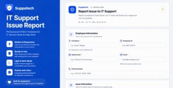 Suppatech | IT Support Issue Report Form HTML Template