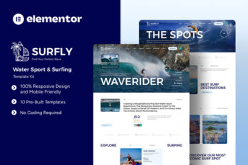 Surfly - Water Sport & Surfing Elementor Template Kit