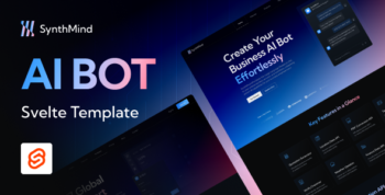 SynthMind - AI Generator Bot Business and Technology Startup Svelte Template