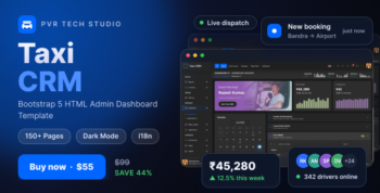 Taxi CRM - Bootstrap 5 HTML Admin Dashboard Template