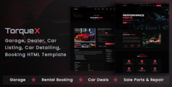 TorqueX - Garage, Dealer, Car Listing, Car Detailing, Booking HTML Template