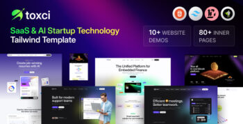 Toxci - SaaS & AI Startup Tailwind Template