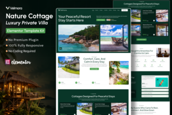 Velmora – Nature Cottage & Luxury  Private Villa Elementor Template Kit
