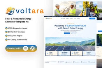 Voltara - Solar & Renewable Energy Elementor Template Kit