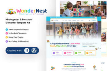WonderNest - Kindergarten & Preschool Elementor Template Kit