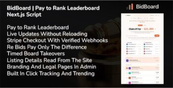 BidBoard | Pay to Rank Leaderboard Next.js Script