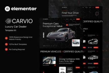 Carvio - Luxury Car Dealer Elementor Template Kit
