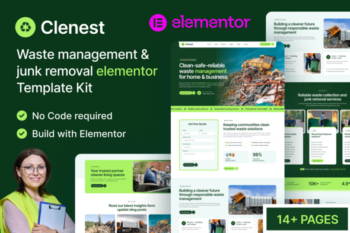 Clenest - Waste Management and Junk Removal Elementor Template Kit