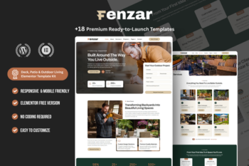 Fenzar – Deck, Patio & Outdoor Living Elementor Template Kit