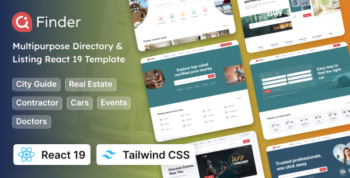 Finder - Multipurpose Tailwind CSS 4 Directory & Listing React Template