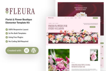 Fleura - Florist & Flower Boutique Elementor Template Kit
