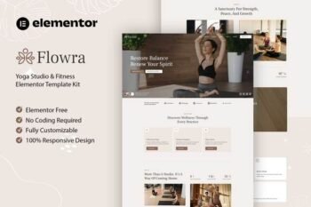 Flowra - Yoga Studio & Fitness Elementor Template Kit