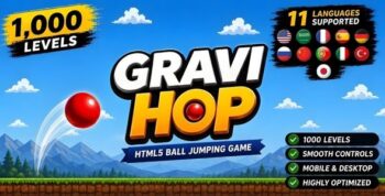 Gravi Hop | HTML5 Ball Jumping Platformer Game - 1000 Levels