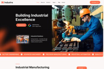 Indox – Industry Factory & Manufacturing Elementor Template Kit