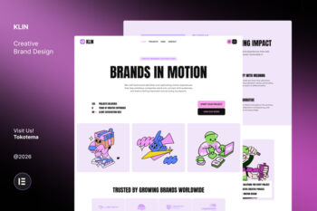 Klin - Branding & Motion Design Studio Website Elementor Template Kits