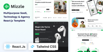Mizzle - Multipurpose SaaS, Technology & Agency React 19 Tailwind CSS Template