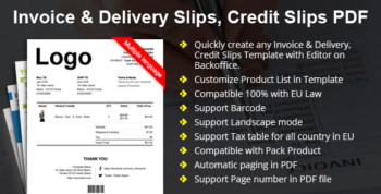 Prestashop Invoice & Delivery Slips, Credit Slips Template Builder with Custom Number