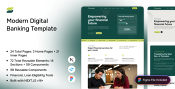 SecureVest - Modern Digital Banking & Financial Services Next.js Template