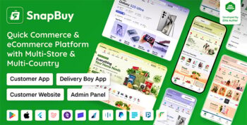 SnapBuy | Hyperlocal Quick Commerce and eCommerce With Flutter App, NextJs PWA Web and Laravel Panel