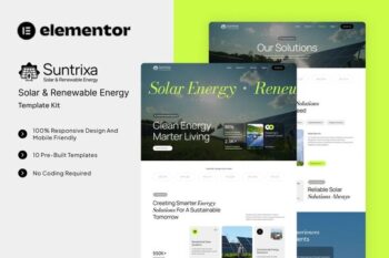 Suntrixa - Solar & Renewable Energy Elementor Template Kit
