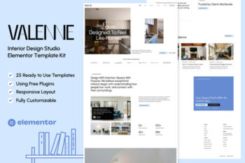 Valenne — Interior Design Studio Elementor Template Kit