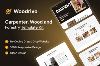 Woodrivo - Carpenter & Forestry Elementor Template Kit