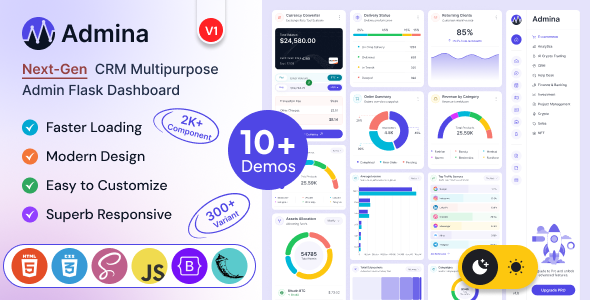 Admina – Bootstrap Admin Dashboard Flask Template Multipurpose