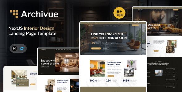 Archivue - NextJS Interior Design Landing Page Template
