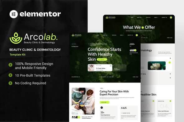 Arcolab - Beauty Clinic & Dermatology Elementor Template Kit