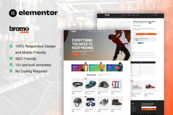 BromoSports - Sports Equipment Store Elementor Pro Template Kit
