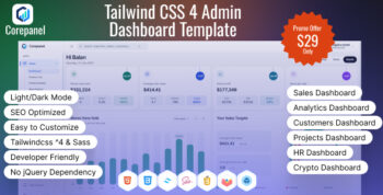Corepanel – Tailwind CSS 4 Admin Dashboard Template