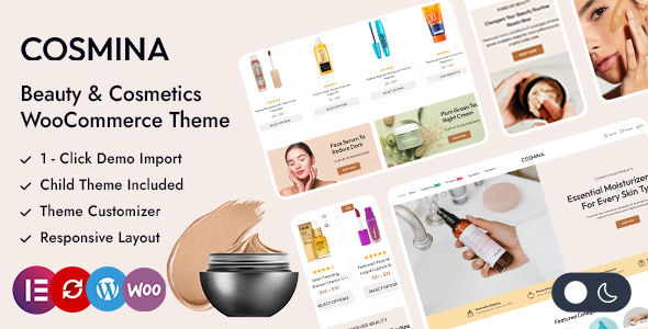 Cosmina - Skincare & Beauty Shop Elementor WooCommerce Theme