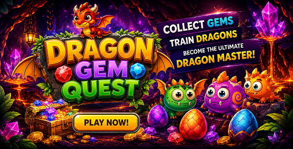 Dragon Gem Quest | HTML5 Puzzle Adventure Game
