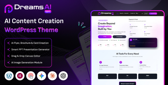 Dreams AI Agent - AI Content Creation WordPress Theme