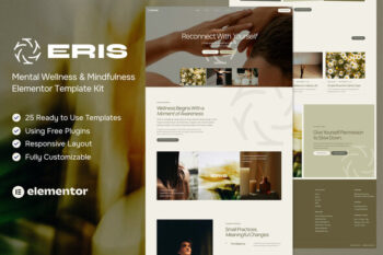 Eris — Mental Wellness & Mindfulness Elementor Template Kit