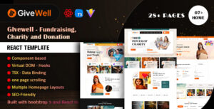 Givewell - Fundraising, Charity and donation React Template