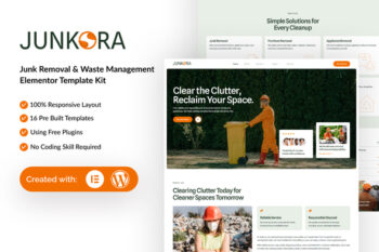 Junkora - Junk Removal & Waste Management Elementor Template Kit