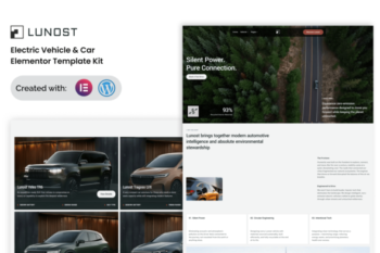 Lunost – Electric Vehicle Cars Elementor Template Kit