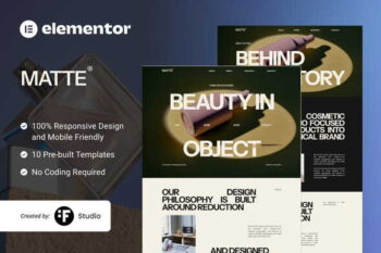Matte - Beauty Packaging Studio & Branding Elementor Template Kit