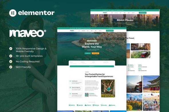 Maveo - Tour & Travel Agency Elementor Pro Template Kit