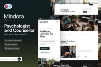 Mindora - Psychologist & Counsellor Elementor Template Kit