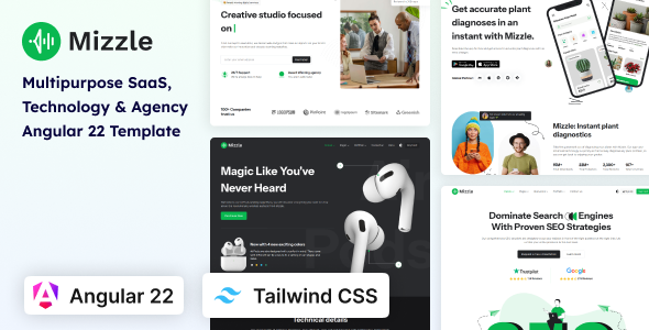 Mizzle - Technology & Corporate Angular Tailwind CSS Template