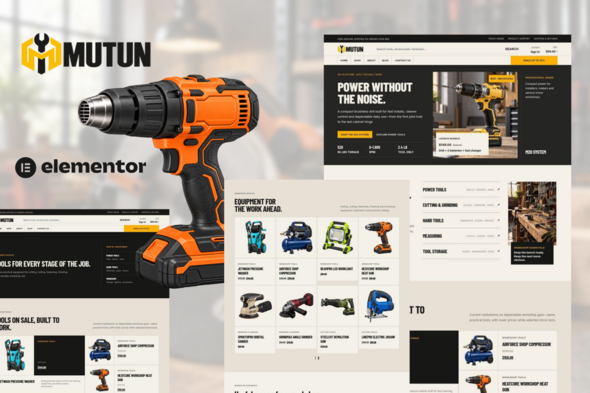 Mutun — Power Tools & Hardware Store Elementor Pro Template Kit