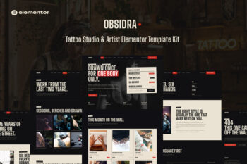 Obsidra - Tattoo Studio & Artist Elementor Template Kit