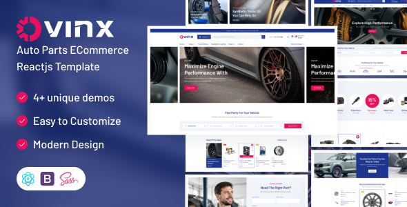 Ovinx - Auto Parts eCommerce React Template