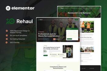 Rehaul - Junk Removal & Waste Management Elementor Template Kit