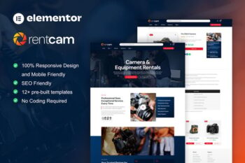 RentCam - Camera Rental Elementor Pro Template Kit