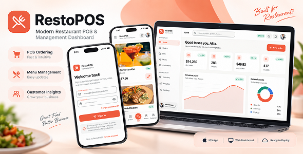 RestoPOS | Restaurant POS and Inventory Flutter Dashboard Template